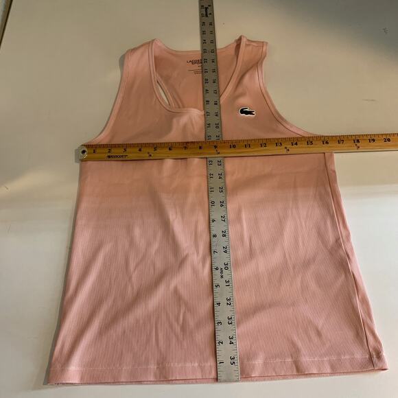 Lacoste Sport Tank Top Women 42 L Large SLIM Fit Ultra Dry Ribbed Knit Racerback - Picture 5 of 10